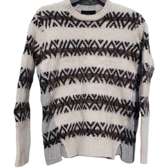 All Saints Catalina Wool Blend Fair Isle Pullover Knit Sweater - Picture 3 of 8